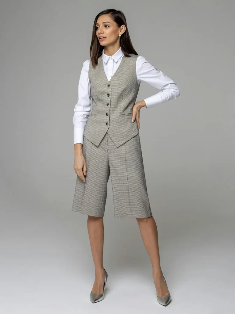 Kemeja Putih, Vest Abu-Abu, & Celana Kulot