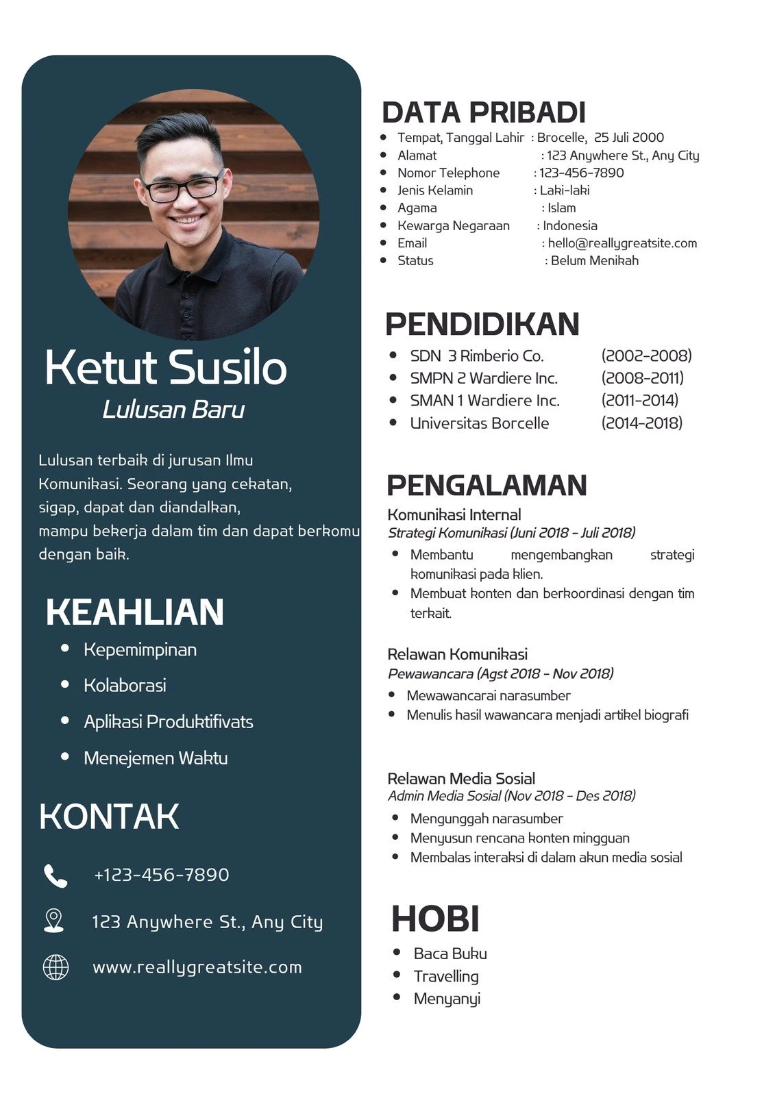Contoh CV Menarik