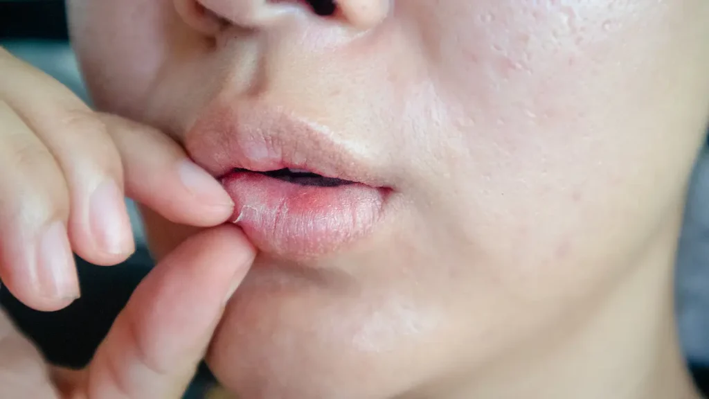 bintik putih di bibir